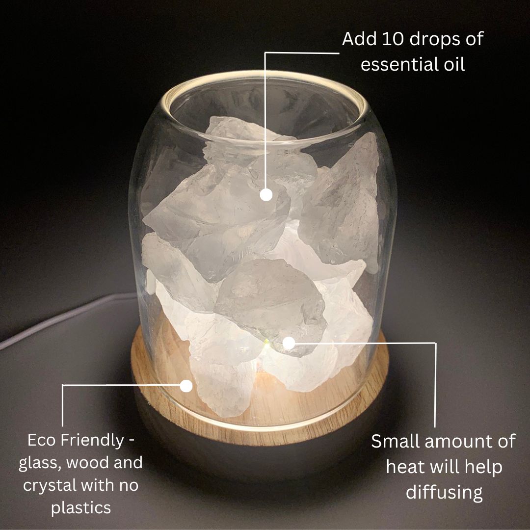 Aurora Crystal Diffuser | Clear Quartz | Aromatherapy Essential Oil Diffuser