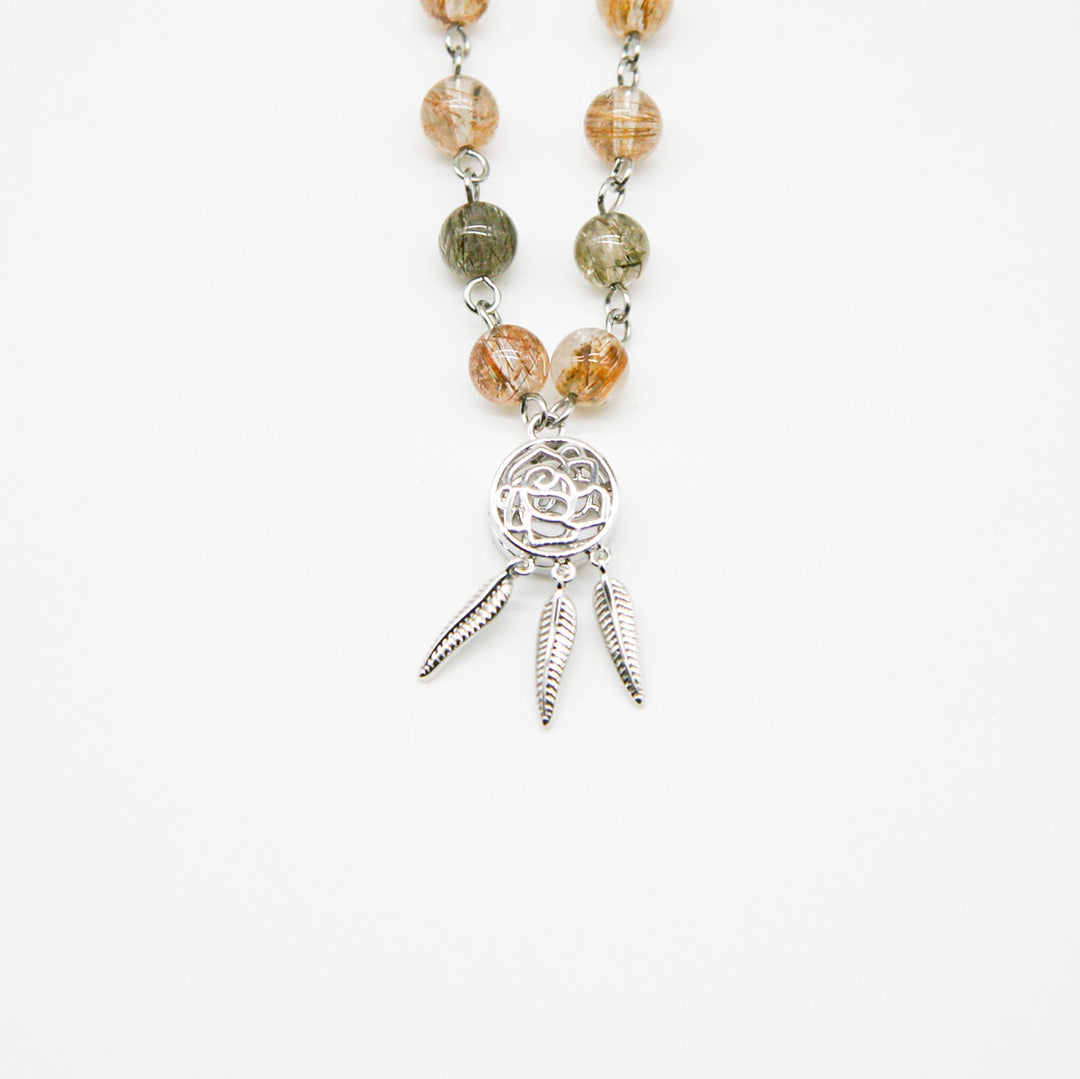 Gift Box | Rose Aroma Necklace | White Gold | Purify Oil Blend | Essential Oil Jewelry