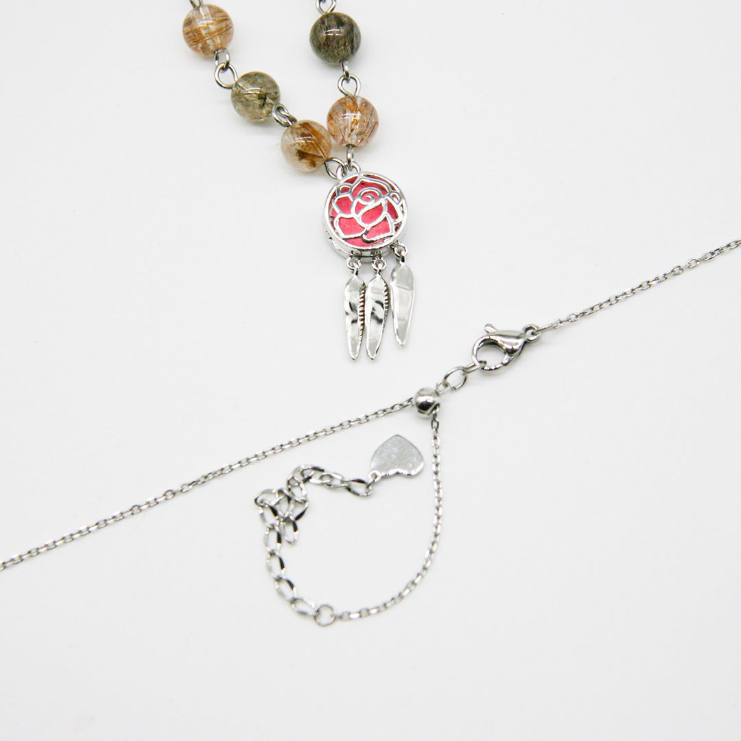 Gift Box | Rose Aroma Necklace | White Gold | Purify Oil Blend | Essential Oil Jewelry