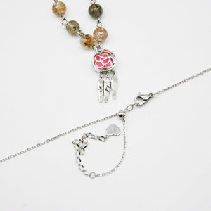 Gift Box | Rose Aroma Necklace | White Gold | Purify Oil Blend | Essential Oil Jewelry