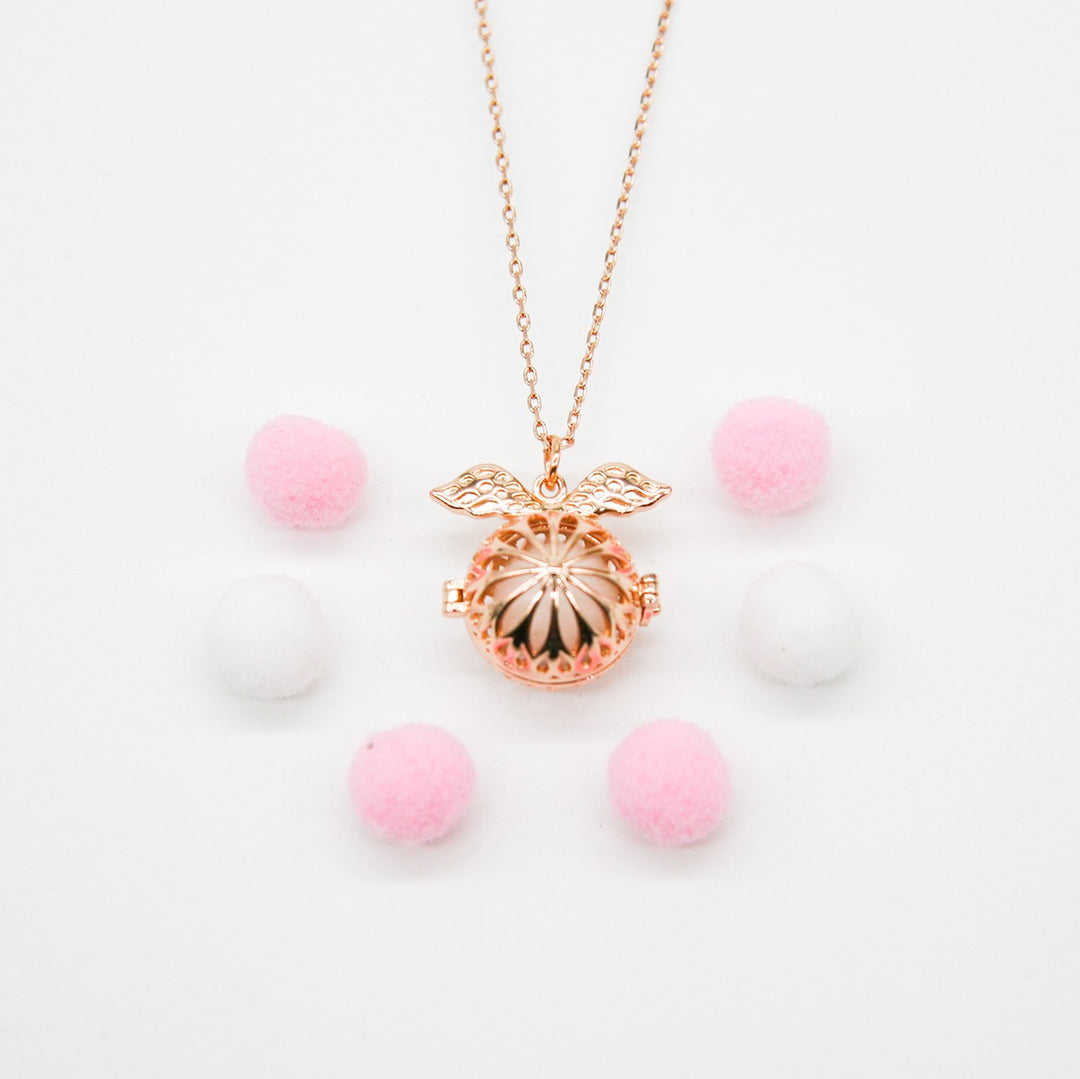 Gift Box | Angel Ball Aroma Necklace | Rose Gold | Purify Oil Blend | Unique Gift