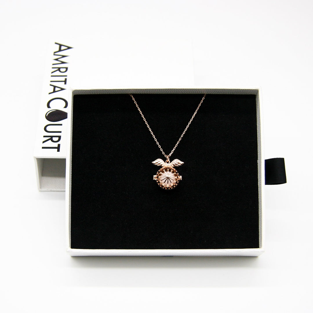 Gift Box | Angel Ball Aroma Necklace | Rose Gold | Purify Oil Blend | Unique Gift