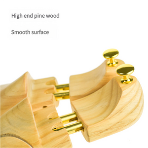 Adjustable Pine Wood Shoe Tree | Brass Knobs | Size EUR 45-46 | Premium Shoe Maintainer