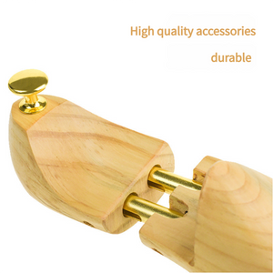 Adjustable Pine Wood Shoe Tree | Brass Knobs | Size EUR 45-46 | Premium Shoe Maintainer