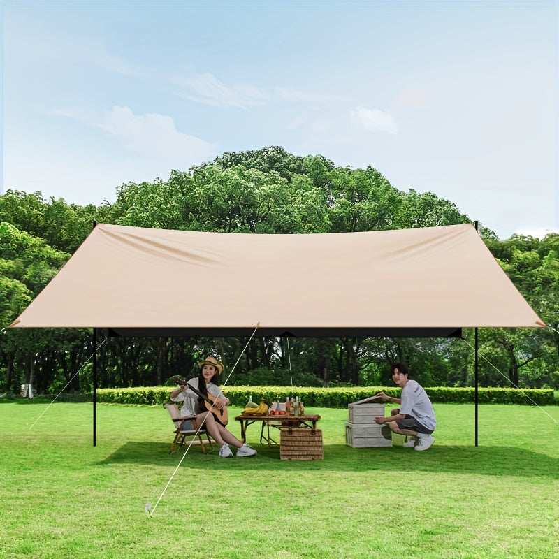 Camping Sky Curtain | Black Glue Coated | Outdoor Sun & Rain Protection | 500x300cm