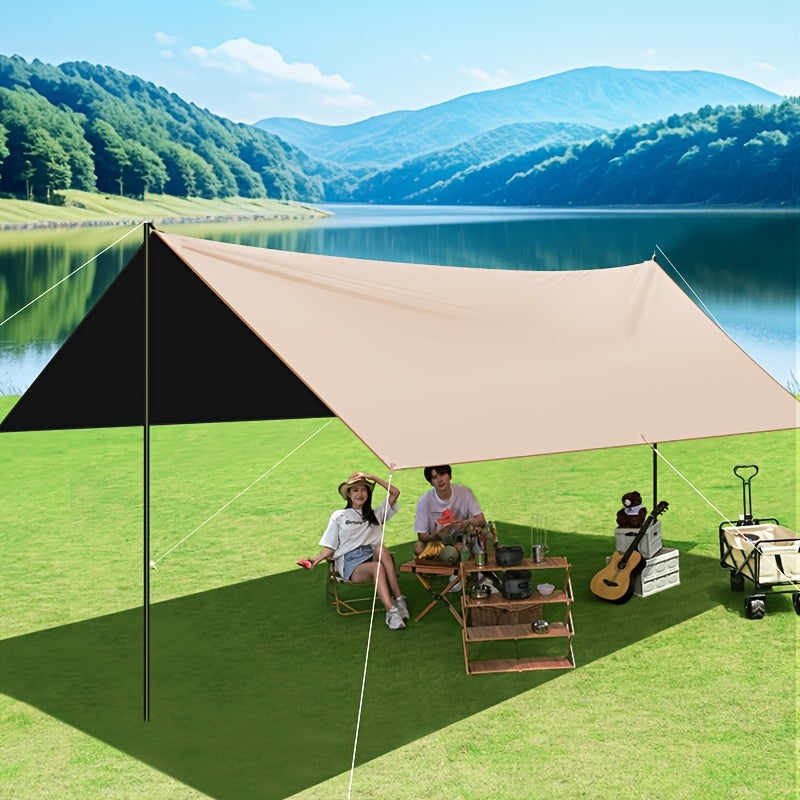 Outdoor Camping Square Sky Curtain | Black Glue Sky Curtain | Sun & Rain Protection