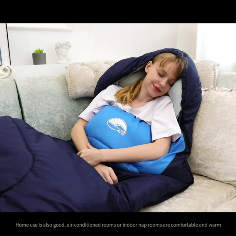 Sleeping Bag | Lightweight for Adults | Camping, Hiking, Backpacking | Includes Accessories: Eye Mask, Earbuds, Square Pillow