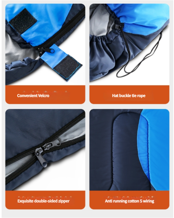 Sleeping Bag | Lightweight for Adults | Camping, Hiking, Backpacking | Includes Accessories: Eye Mask, Earbuds, Square Pillow