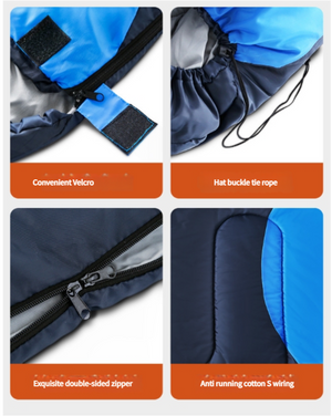 Sleeping Bag | Lightweight for Adults | Camping, Hiking, Backpacking | Includes Accessories: Eye Mask, Earbuds, Square Pillow