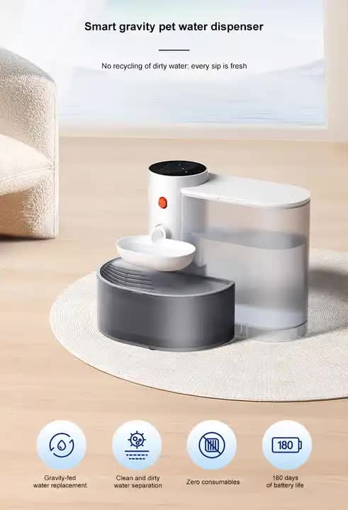 Smart Pet Water Dispenser | Tilted Design | Fresh Water Supply | Automatic Water Bowl for Cats & Dogs