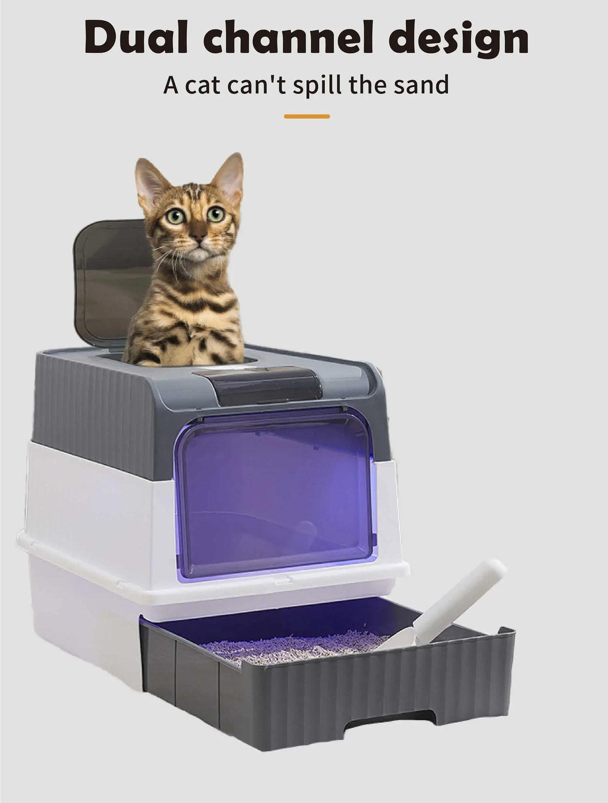 Automatic UV Sterilizing Cat Litter Box | Enclosed Design | Odor Control | UV Germicidal Technology
