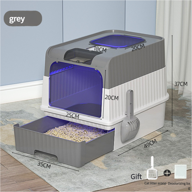 Automatic UV Sterilizing Cat Litter Box | Enclosed Design | Odor Control | UV Germicidal Technology