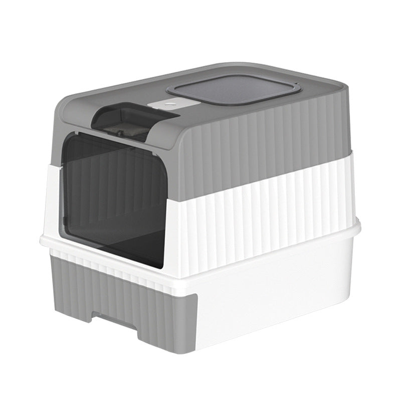 Enclosed Cat Litter Box | Large Size | Drawer and Scoop | Odor Control | Removable Tray | Easy Clean Design