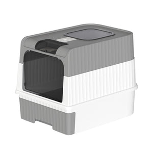 Enclosed Cat Litter Box | Large Size | Drawer and Scoop | Odor Control | Removable Tray | Easy Clean Design