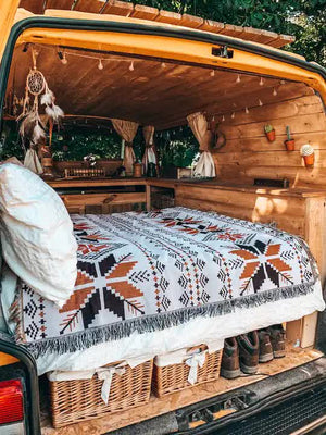 2PCS Pack Bohemian Camping Blanket | 180x340cm | Waterproof Outdoor Rug for Picnic & Beach