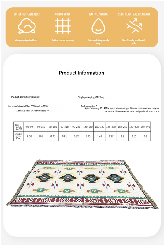 2-Piece Pack Set 90x150cm Bohemian Picnic Blanket | Waterproof Camping Blanket, Outdoor Rug for Camping, Picnic, Beach