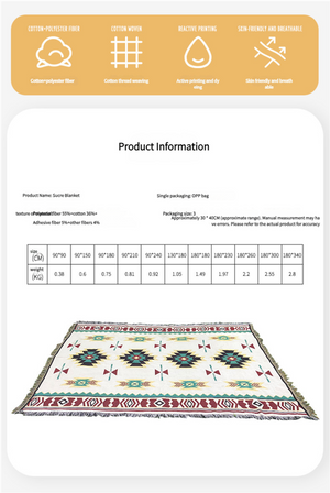 Boho Camping Blanket Duo | 180x130cm | 2pcs Pack | Outdoor Picnic Rug | Waterproof Design