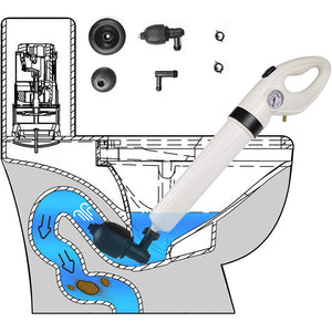 Powerful Air Drain Blaster Plunger | For Toilet, Sink & Floor Drains | High-Pressure Clog Remover