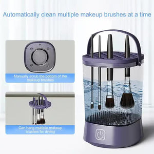 Electric Makeup Brush Cleaner with USB Rechargeable Design | Fast, Convenient Cleaning for All Brush Sizes (Purple)