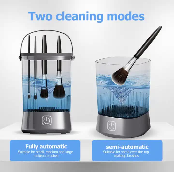 Electric Makeup Brush Cleaner with USB Rechargeable Design | Fast, Convenient Cleaning for All Brush Sizes (Black)