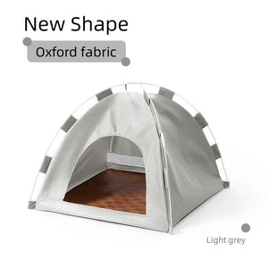 Outdoor Cat House | Pet Tent | Windproof & Dustproof Shelter | Small Pets | Grey | Size: M | 404037cm