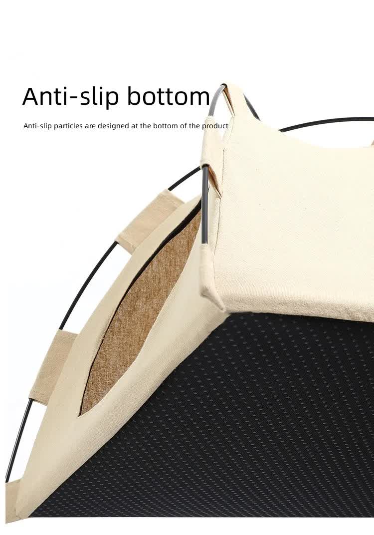 Outdoor Cat House | Pet Tent | Windproof & Dustproof Shelter | Small Pets | Grey | Size: M | 404037cm