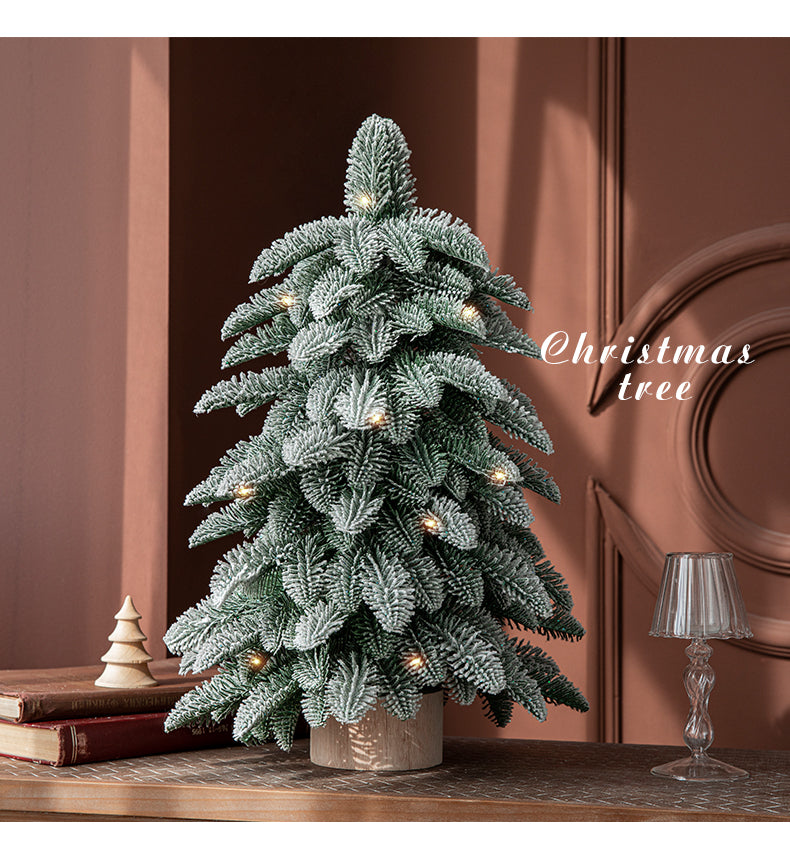 Mini Christmas Tree | 55cm | Frosted Design | Snow-Covered Holiday Decoration | Indoor Festive Decor