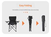 Portable Folding Camping Chairs | 2PCS | Black | With Armrests & Cup Holder | Lightweight Outdoor Chairs