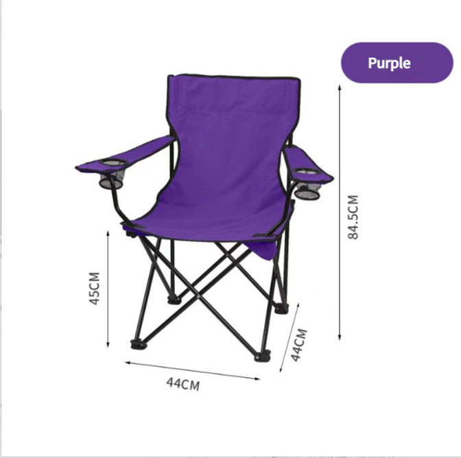 Portable Folding Camping Chairs | 2PCS | Purple | With Armrests & Cup Holder | Lightweight Outdoor Chairs