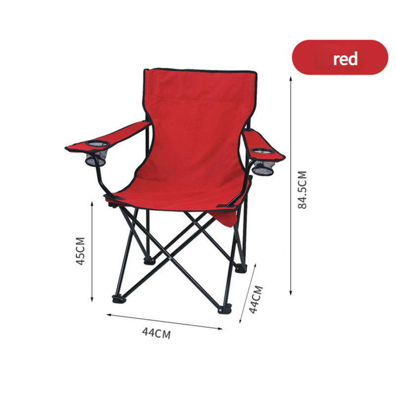 Portable Folding Camping Chairs | 2PCS | Red | With Armrests & Cup Holder | Lightweight Outdoor Chairs