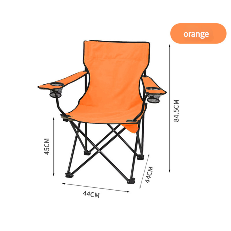 Portable Folding Camping Chairs | 2PCS | Orange | With Armrests & Cup Holder | Lightweight Outdoor Chairs