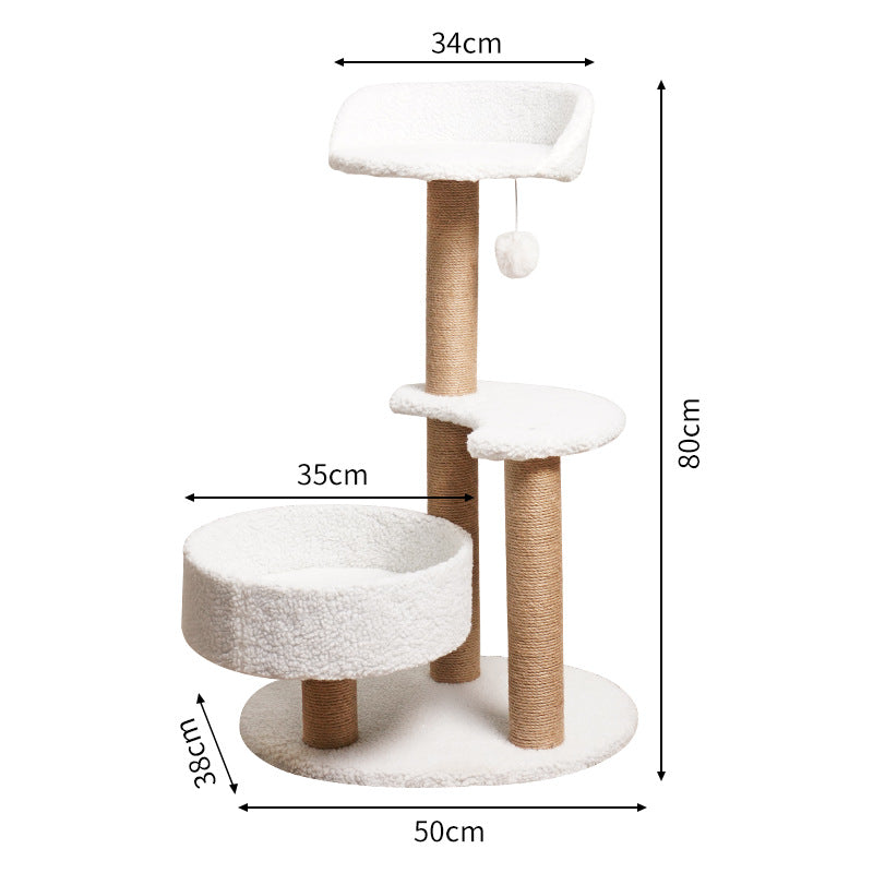 Modern Cat Tree Tower | Scratching Posts & Cozy Perches | 50x38x80 cm