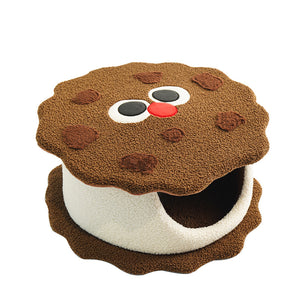 Cookie-Shaped Cat Bed | Cozy Pet Hideout | Adorable and Playful Design | 50x20cm