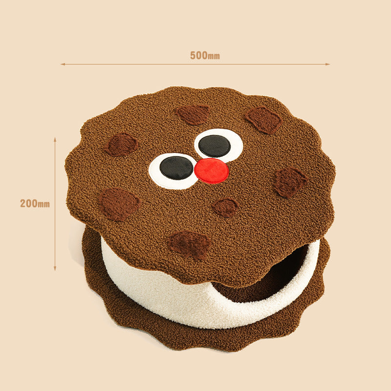 Cookie-Shaped Cat Bed | Cozy Pet Hideout | Adorable and Playful Design | 50x20cm