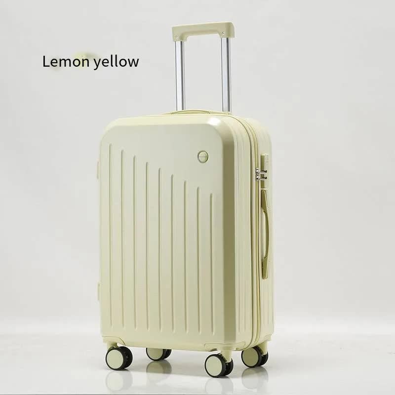 Smart Carry-On Luggage | Cup Holder & USB Charging Port | Yellow Spinner Suitcase | Travel Convenience | 24 Inch
