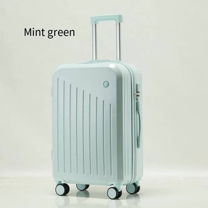 Smart Carry-On Luggage | Cup Holder & USB Charging Port | Mint Green Spinner Suitcase | Travel Convenience | 24 Inch