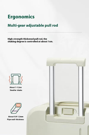 Smart Carry-On Luggage | Cup Holder & USB Charging Port | Mint Green Spinner Suitcase | Travel Convenience | 24 Inch