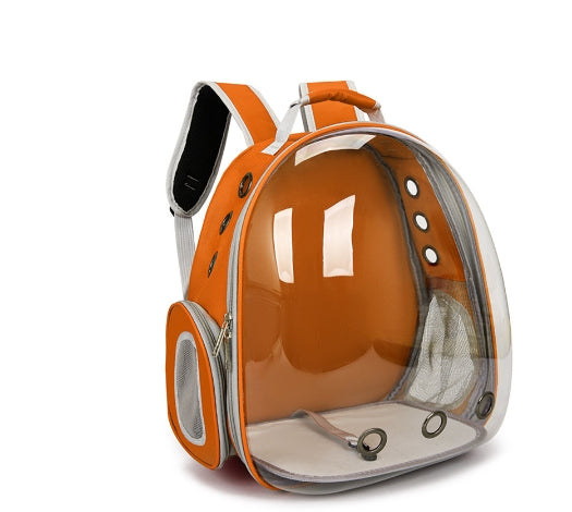 Orange Pet Carrier Backpack | Transparent Window | 33x18x42cm