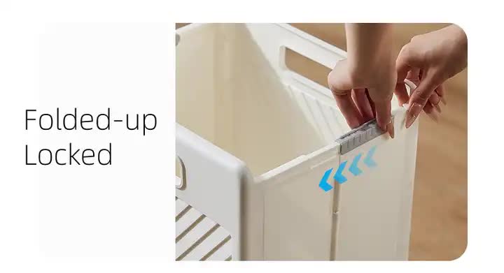 Foldable Laundry Basket with Wheels | Cream Yellow | Rolling Hamper | Home Storage Solution | 33x28x48cm