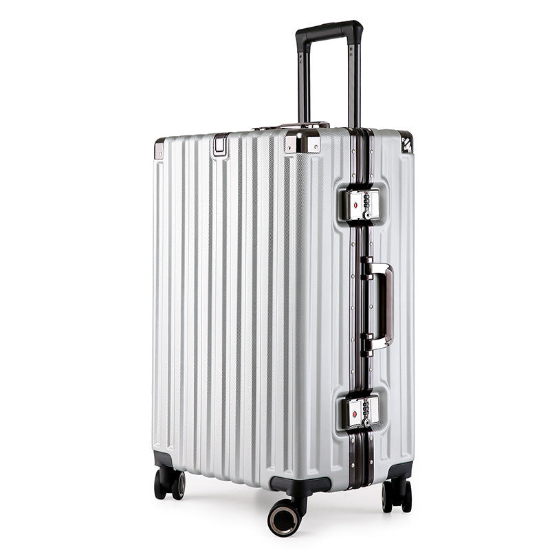 Aluminum Alloy Hard-Shell Suitcase | TSA Lock | 20-Inch Spinner Luggage | Silver