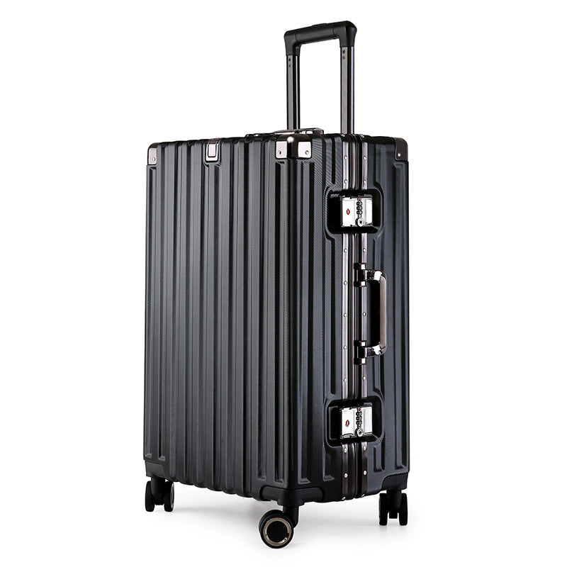 Aluminum Alloy Hard-Shell Suitcase | TSA Lock | 22-Inch Spinner Luggage | Black