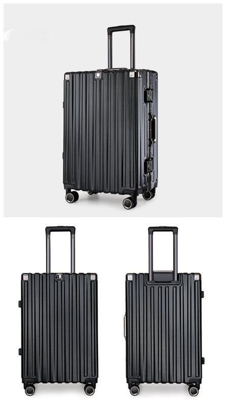 Aluminum Alloy Hard-Shell Suitcase | TSA Lock | 22-Inch Spinner Luggage | Black