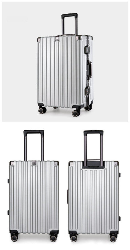 Aluminum Alloy Hard-Shell Suitcase | TSA Lock | 22-Inch Spinner Luggage | Silver