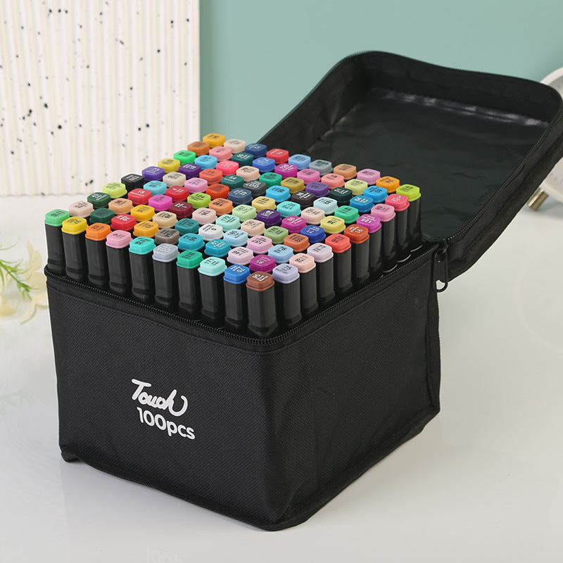 Professional Dual-Tip Marker Set | 100 Colors | Color-Coded Caps for Easy Identification