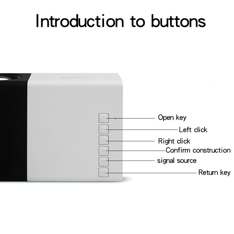 Mini Home Cinema Projector | White + Blue | LED Compact Entertainment Projector for Movies & Gaming