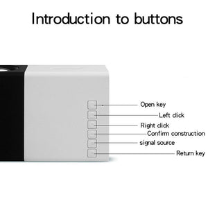 Mini Home Cinema Projector | White + Blue | LED Compact Entertainment Projector for Movies & Gaming