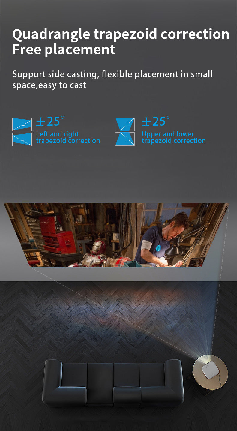 Mini Portable HD Projector | Giant Screen Display | Gamut Compensation | Home Cinema Entertainment