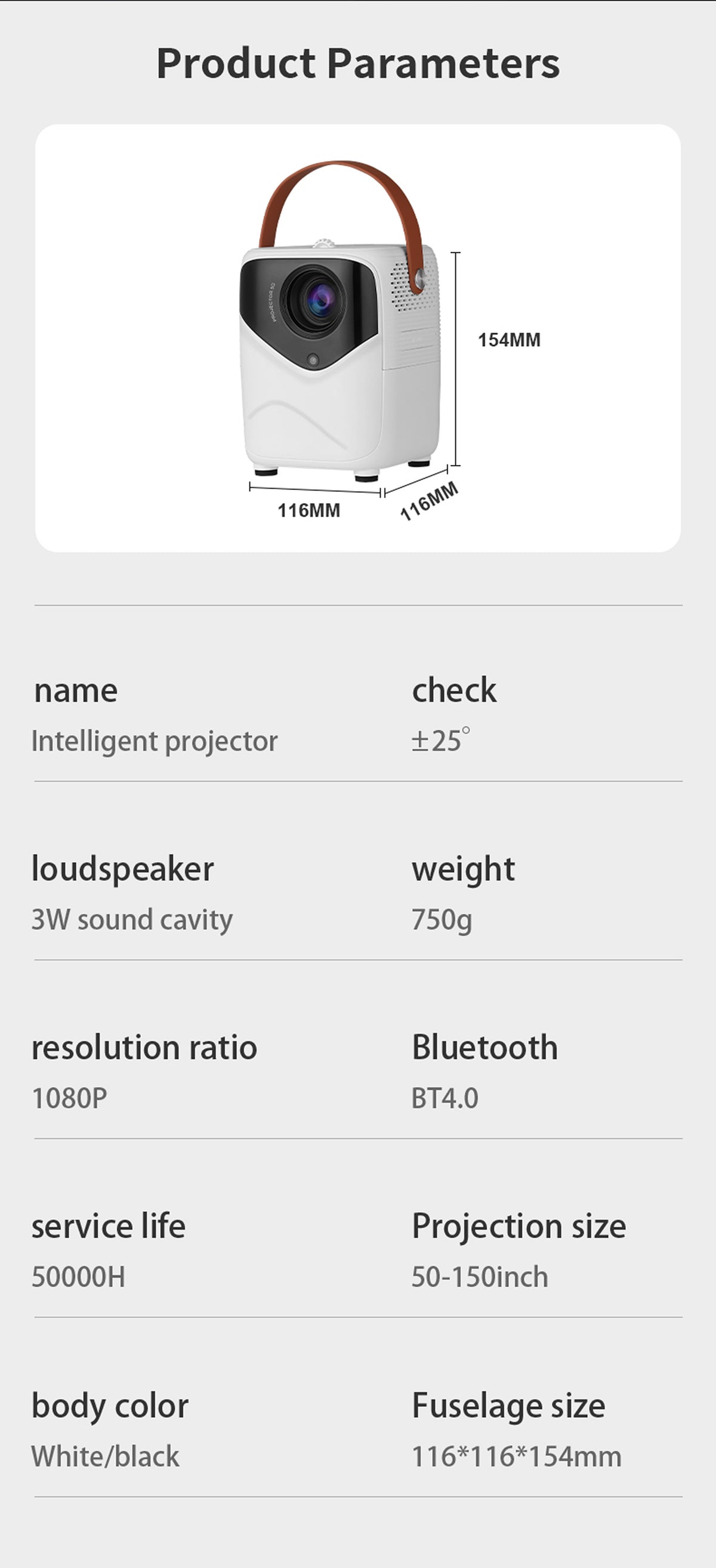 Mini Portable HD Projector | Giant Screen Display | Gamut Compensation | Home Cinema Entertainment