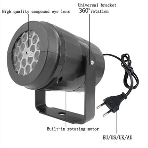 Indoor Snowstorm Projector Light | 16-Pattern Rotating LED Christmas Projection Lamp | Festive Holiday Decor