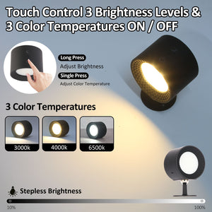 Touch-Control LED Night Light | 3 Brightness Levels | 3 Color Temperatures | Adjustable Stepless Dimming for Home & Office